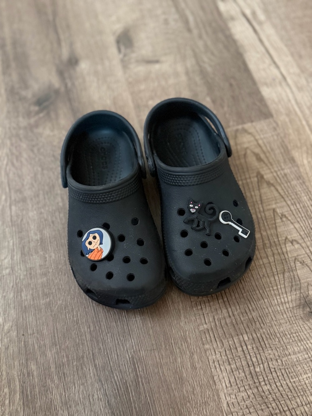 Kids Black Coraline Crocs